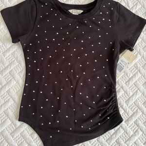 Habitual Black Short-Sleeve Top with Silver Studs NWT 10-12 Size